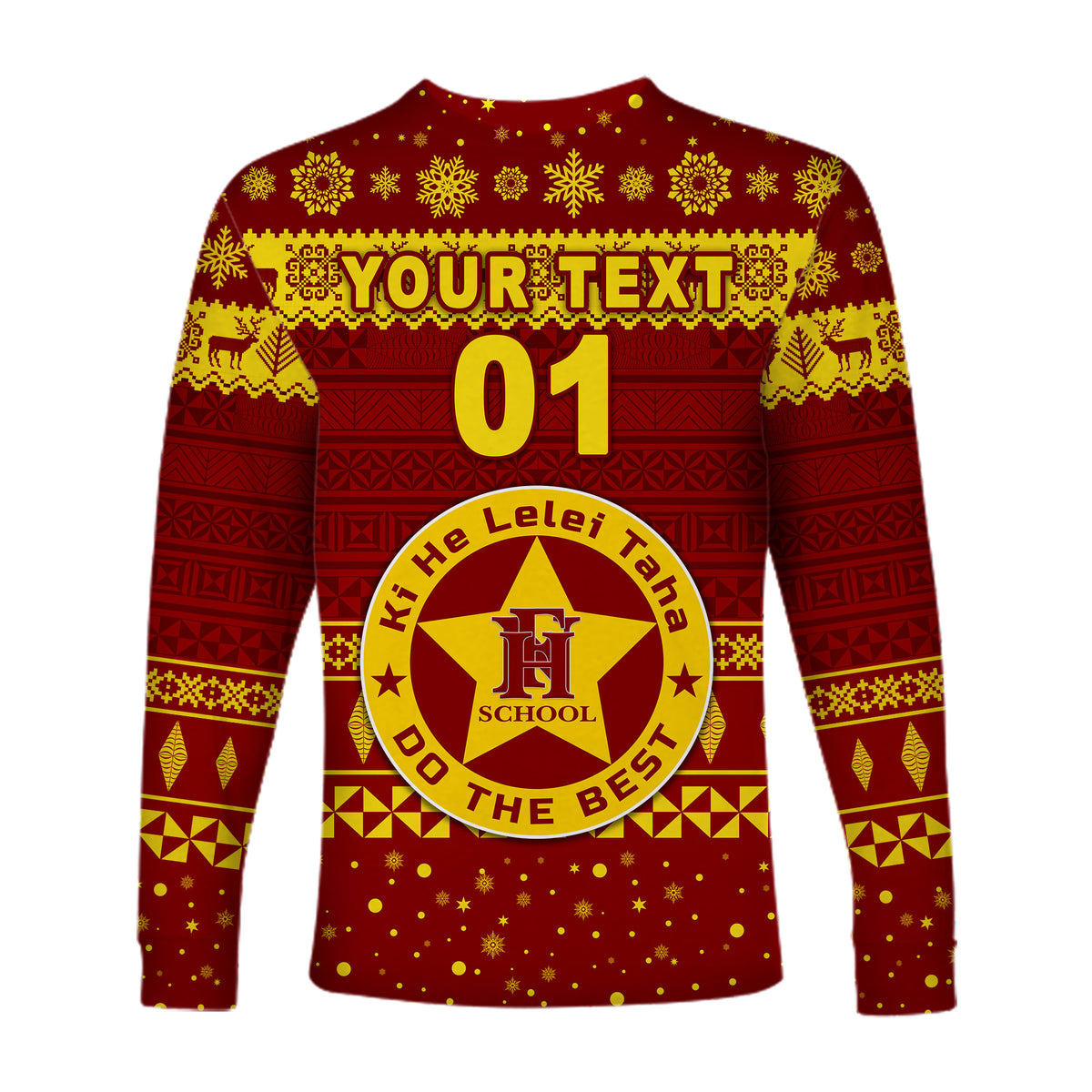 (Custom Personalised) Niuafo'ou High School Christmas Long Sleeve Shirt Simple Style LT8 - Polynesian Pride