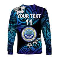 (Custom Personalised) Federated States of Micronesia Long Sleeve Shirts Unique Vibes - Blue LT8 - Polynesian Pride