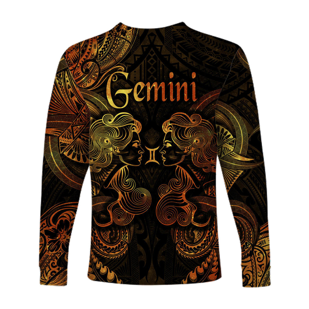 Gemini Zodiac Polynesian Long Sleeve Shirt Unique Style - Gold LT8 - Polynesian Pride