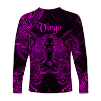 Virgo Zodiac Polynesian Long Sleeve Shirt Unique Style - Pink LT8 - Polynesian Pride