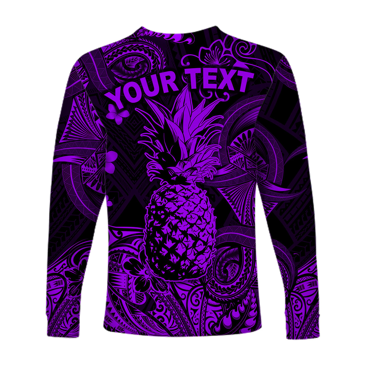 (Custom Personalised) Hawaii Pineapple Polynesian Long Sleeve Shirt Unique Style - Purple LT8 - Polynesian Pride