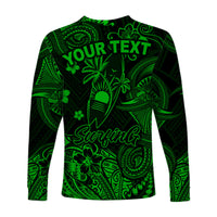 (Custom Personalised) Hawaii Surfing Polynesian Long Sleeve Shirt Unique Style - Green LT8 - Polynesian Pride