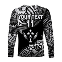 (Custom Personalised) FSM Kosrae Long Sleeve Shirts Unique Vibes - Black LT8 - Polynesian Pride