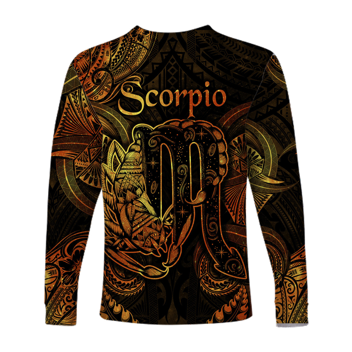 Scorpio Zodiac Polynesian Long Sleeve Shirt Unique Style - Gold LT8 - Polynesian Pride