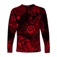 Hawaii Shaka Polynesian Long Sleeve Shirt Unique Style - Red LT8 - Polynesian Pride