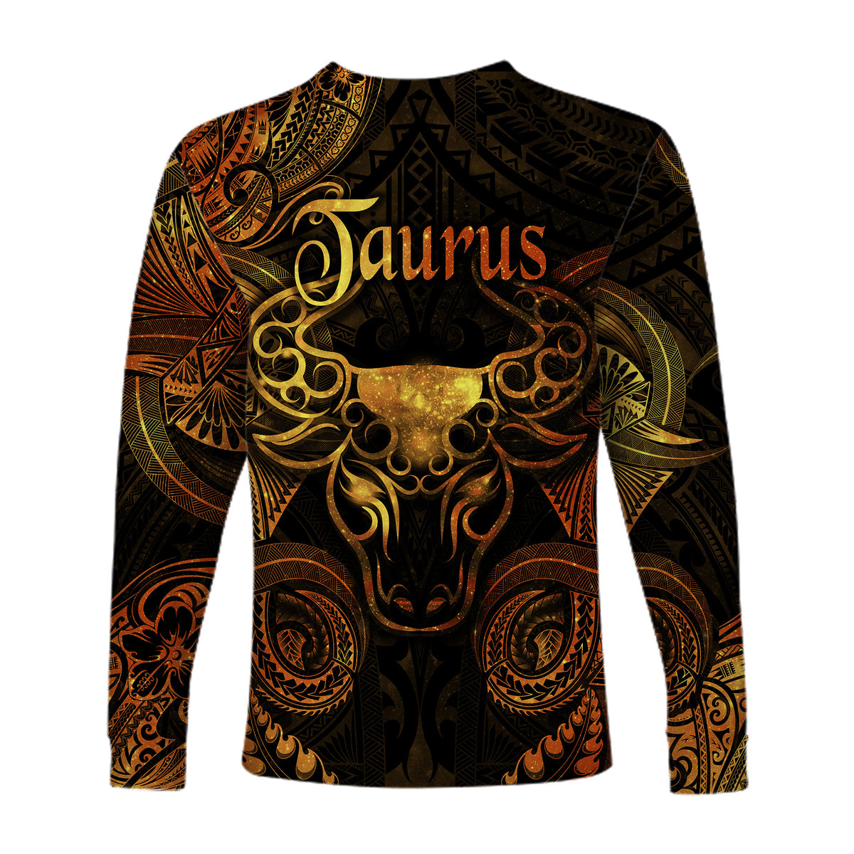Taurus Zodiac Polynesian Long Sleeve Shirt Unique Style - Gold LT8 - Polynesian Pride