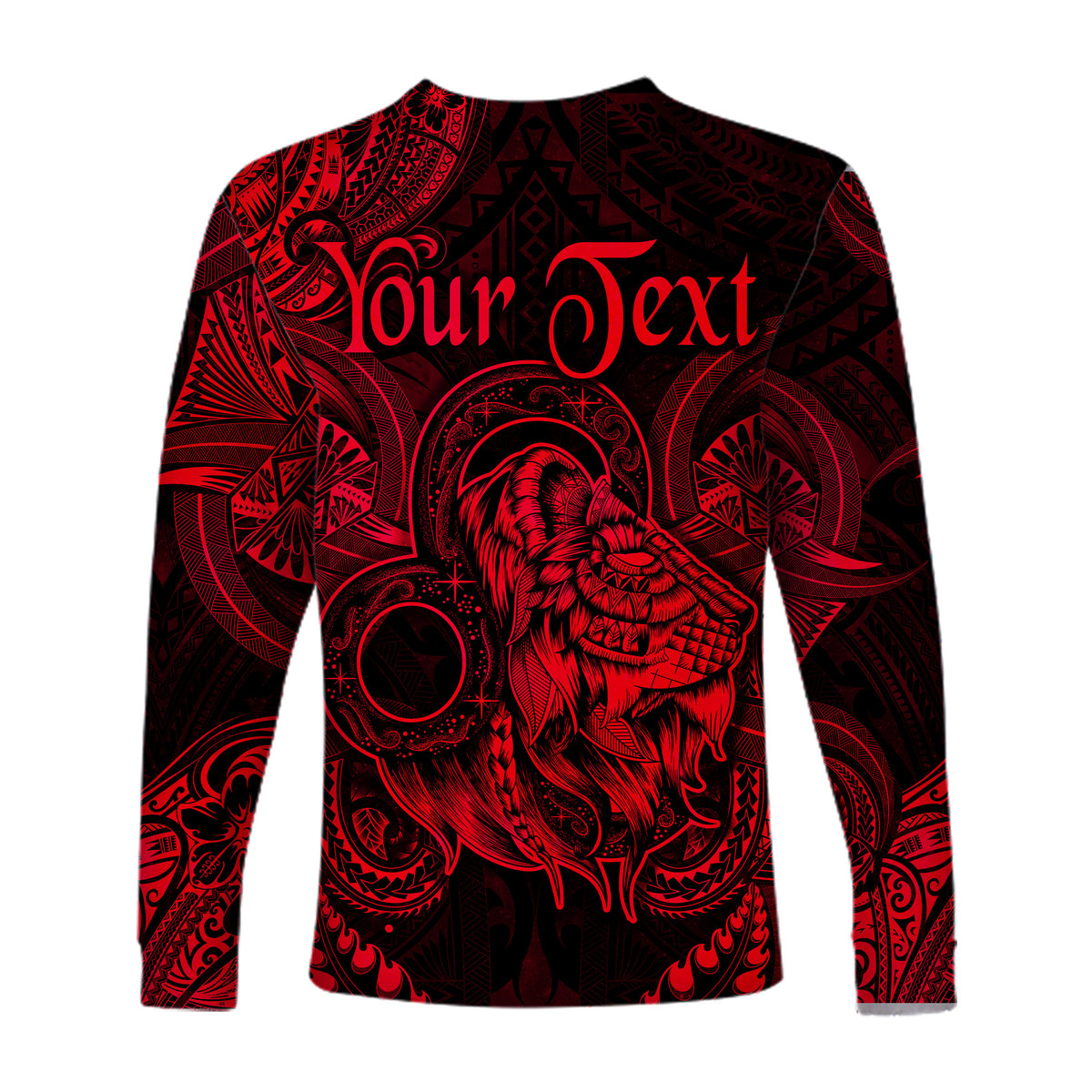 (Custom Personalised) Leo Zodiac Polynesian Long Sleeve Shirt Unique Style - Red LT8 - Polynesian Pride