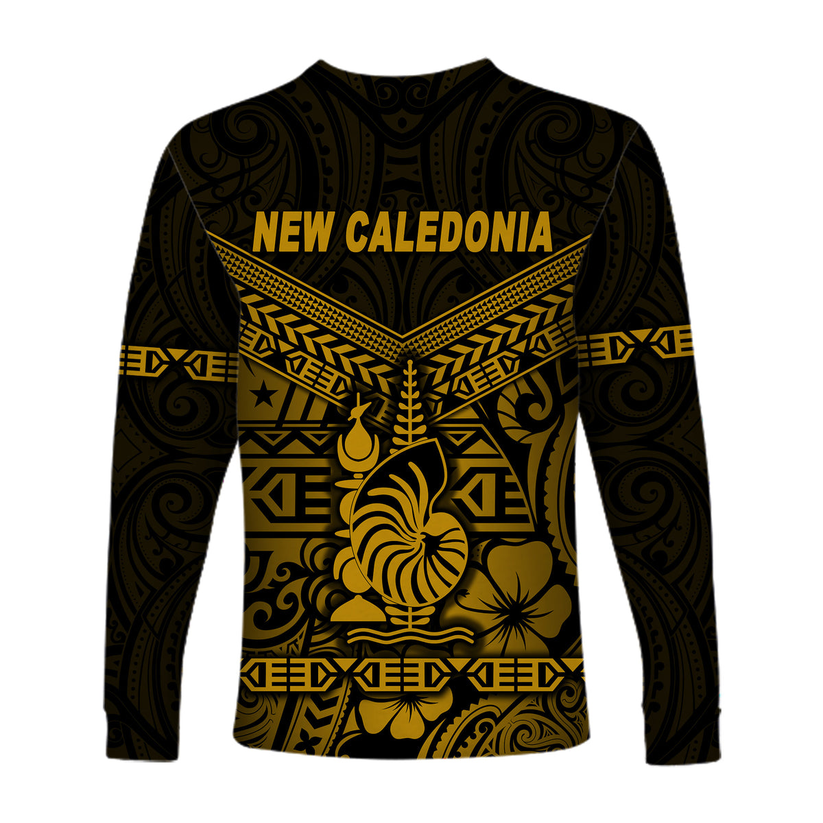 New Caledonia Long Sleeve Shirts Simple Style - Gold LT8 - Polynesian Pride