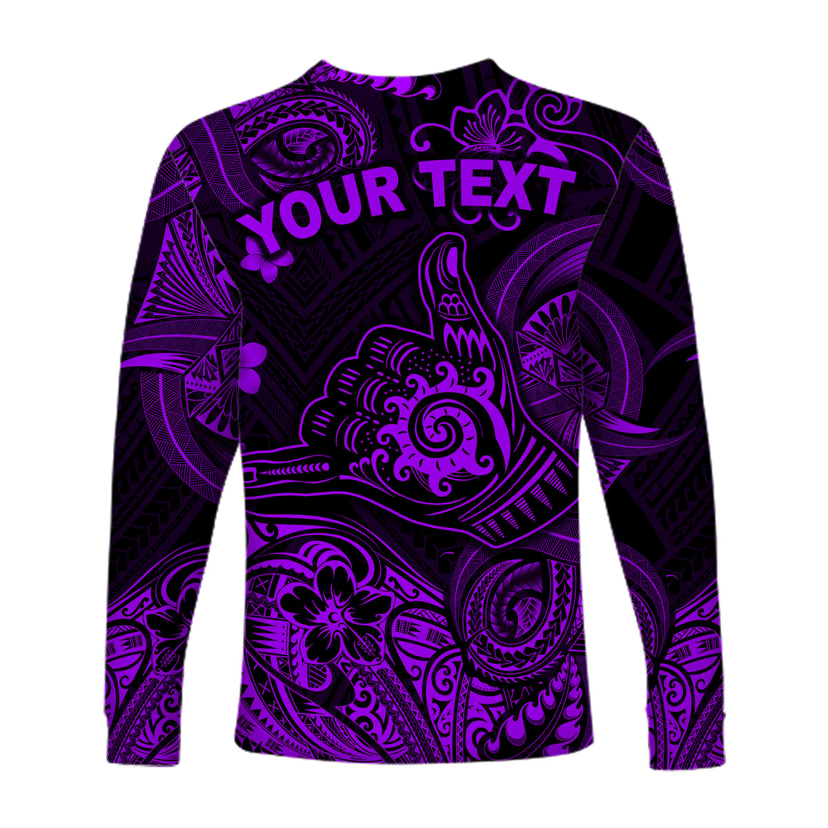 (Custom Personalised) Hawaii Shaka Polynesian Long Sleeve Shirt Unique Style - Purple LT8 - Polynesian Pride