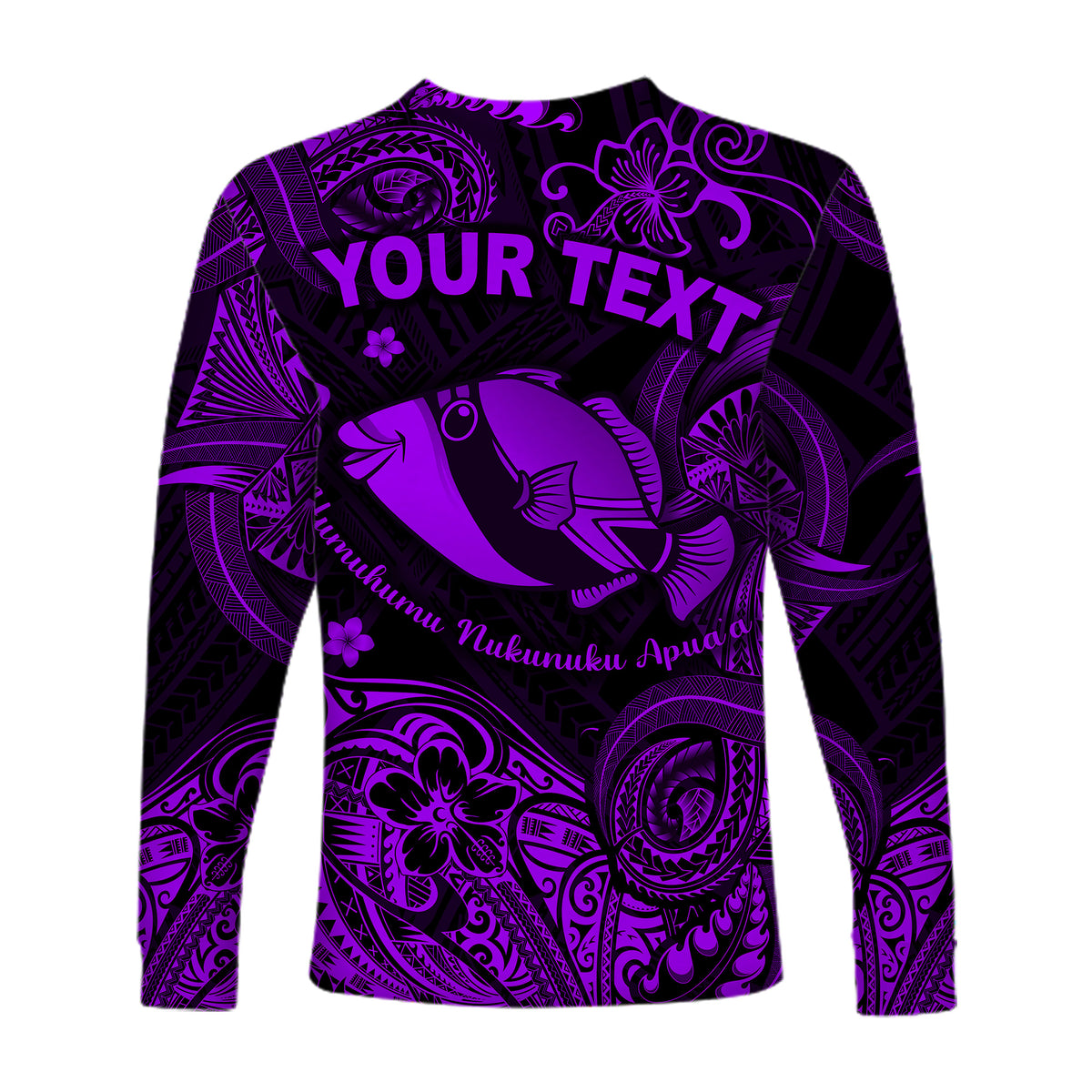 (Custom Personalised) Hawaii State Fish: Humuhumu Nukunuku Apua'a Polynesian Long Sleeve Shirt Unique Style - Purple LT8 - Polynesian Pride