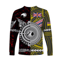 New Zealand Maori Aotearoa And Niue Together Long Sleeve Shirts - Red LT8 - Polynesian Pride