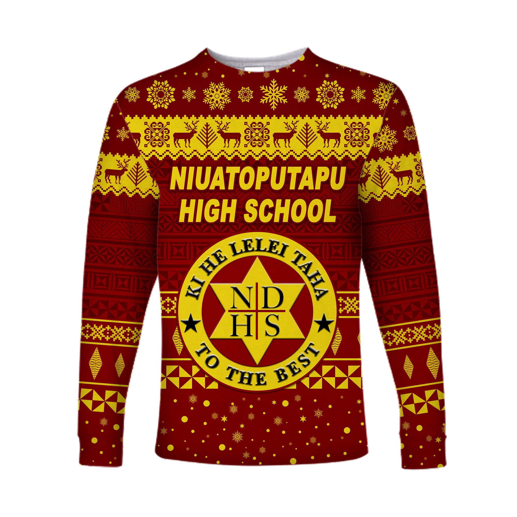 Niuatoputapu High School Christmas Long Sleeve Shirt Simple Style LT8 Unisex Maroon - Polynesian Pride