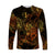 Leo Zodiac Polynesian Long Sleeve Shirt Unique Style - Gold LT8 Unisex Gold - Polynesian Pride