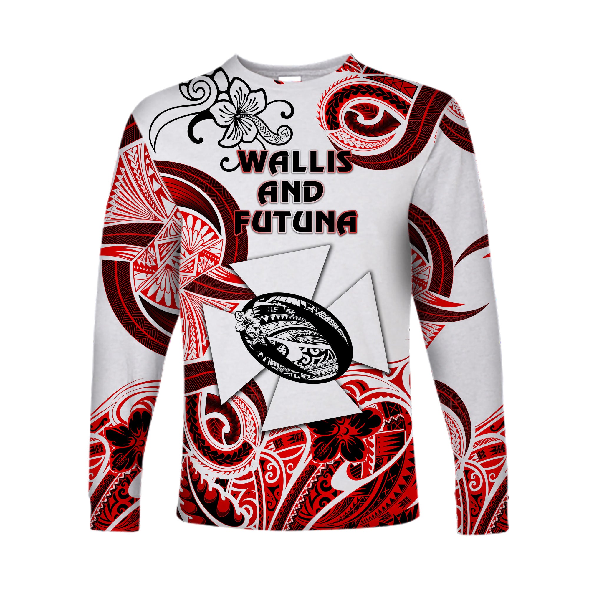 Wallis and Futuna Polynesian Long Sleeve Shirt Unique Style - White LT8 Unisex White - Polynesian Pride