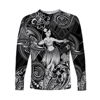 Hawaii Hula Girl Polynesian Long Sleeve Shirt Unique Style - Black LT8 - Polynesian Pride
