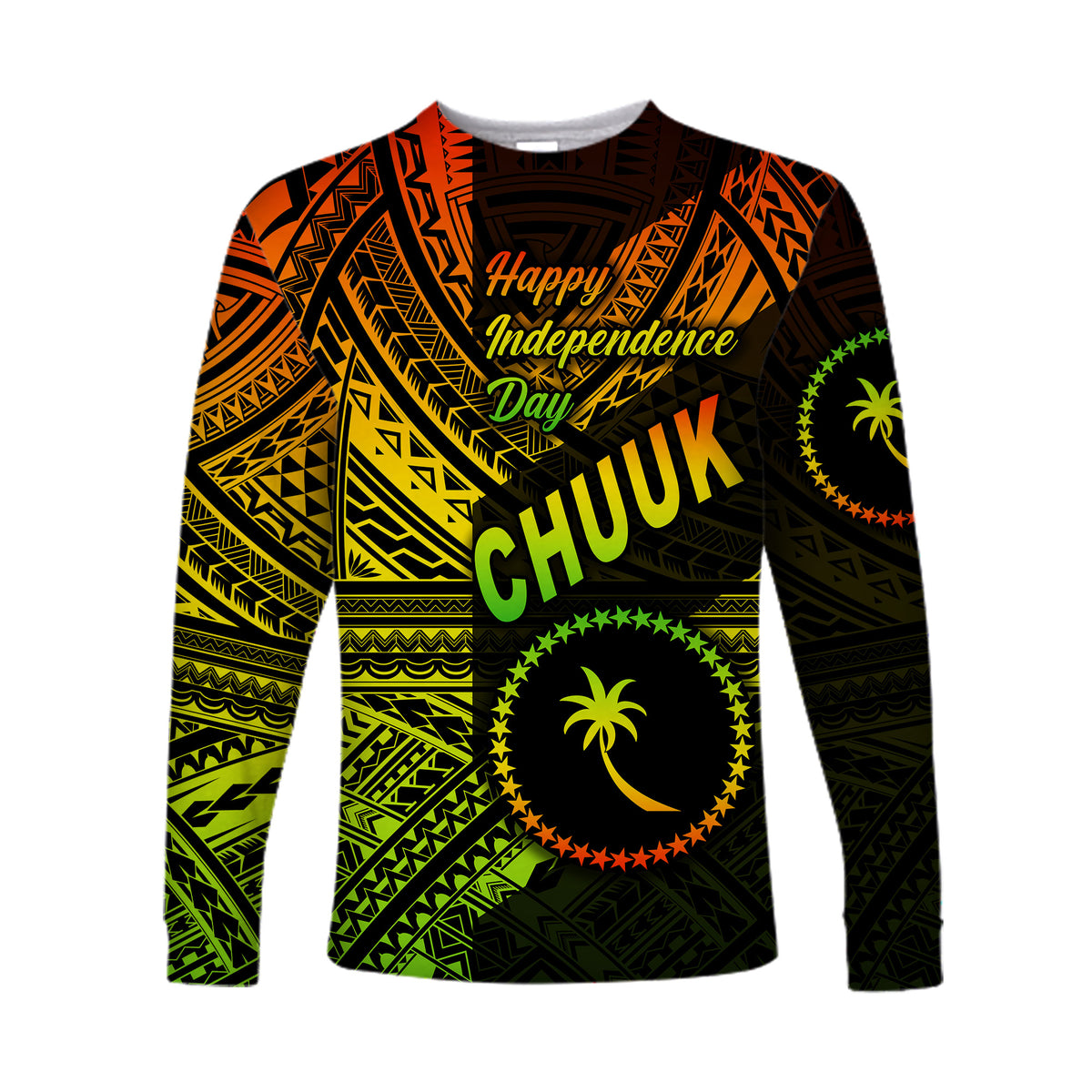 (Custom Personalised) FSM Chuuk Long Sleeve Shirts Happy Independence Day Original Vibes - Reggae LT8 - Polynesian Pride
