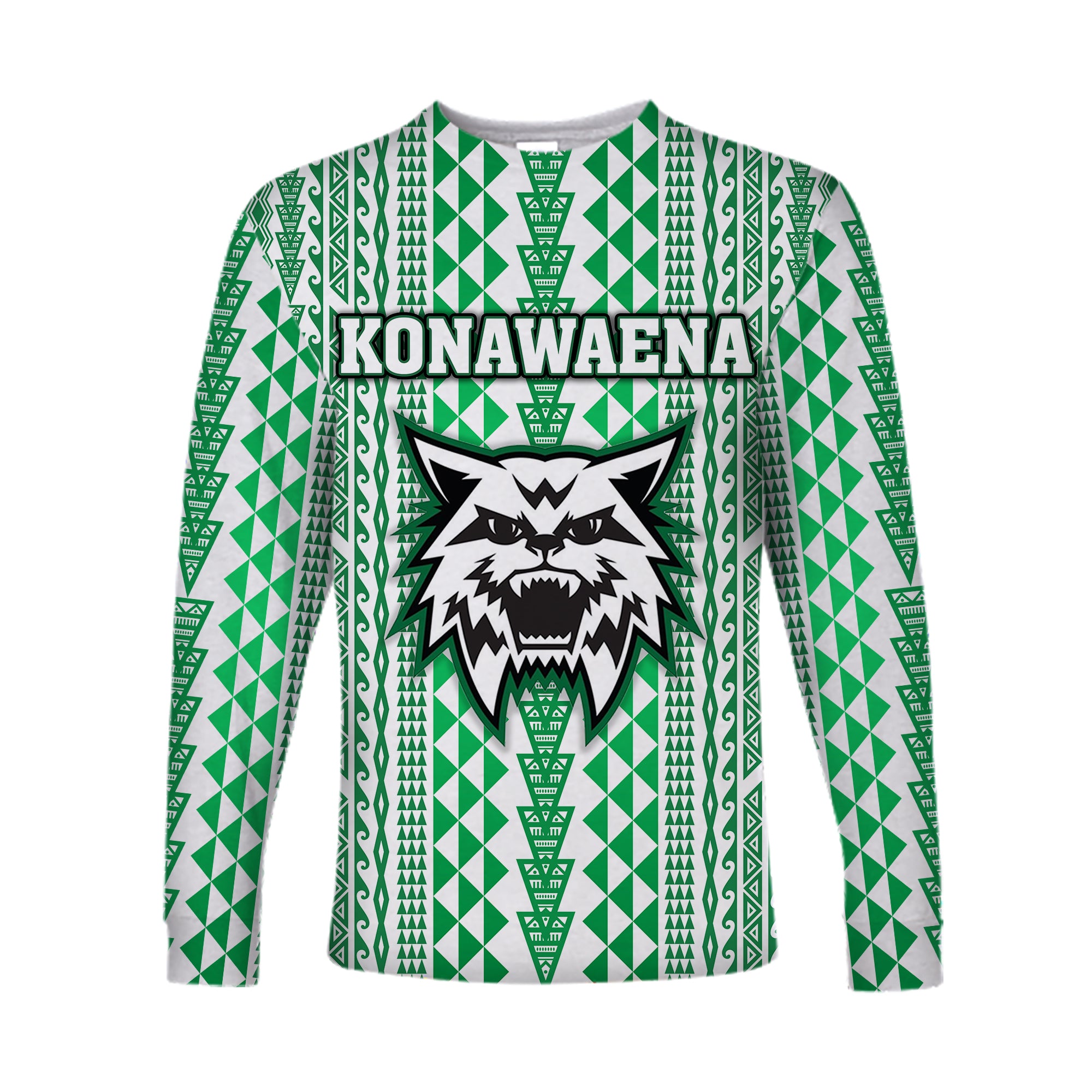 Hawaii Konawaena Wildcats School Long Sleeve Shirt Simple Style LT8 Unisex Green - Polynesian Pride