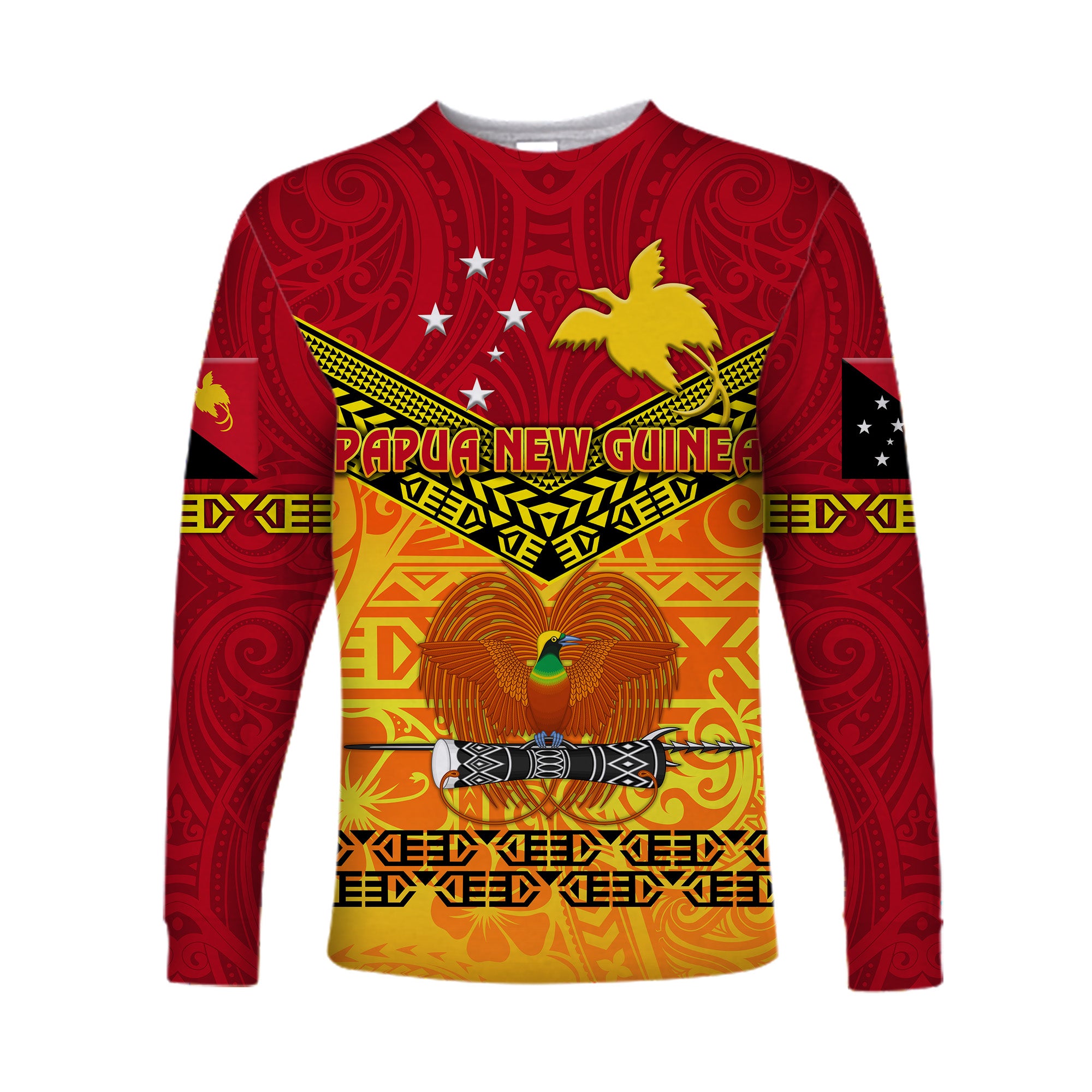 Papua New Guinea Kumuls Long Sleeve Shirt Simple Style - Red Vibes LT8 Unisex Red - Polynesian Pride