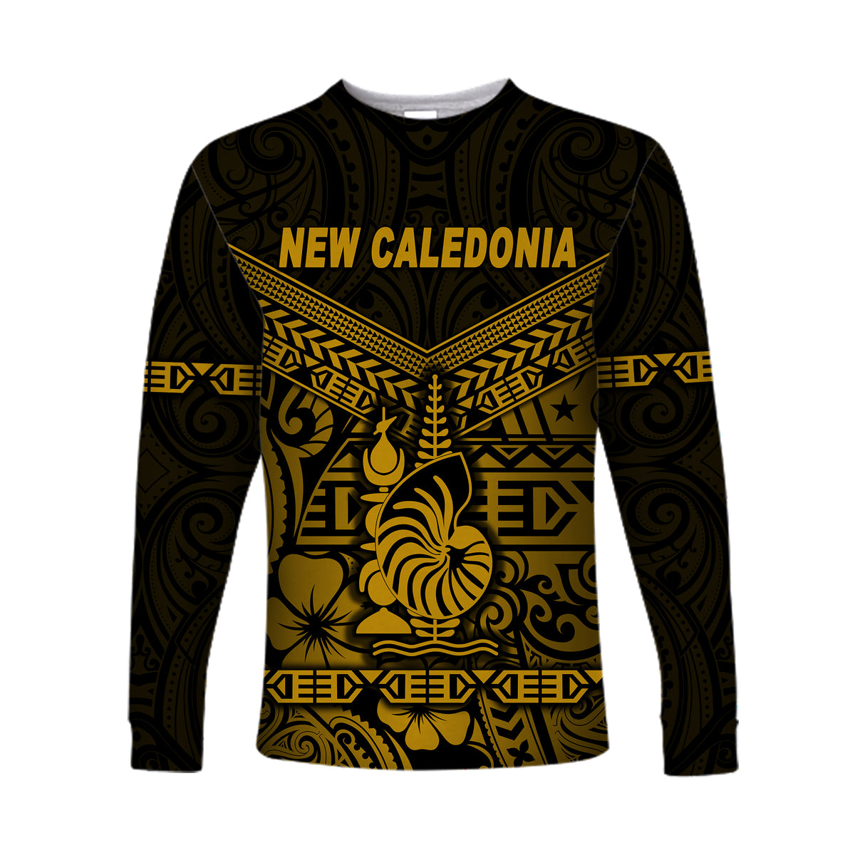 New Caledonia Long Sleeve Shirts Simple Style - Gold LT8 - Polynesian Pride