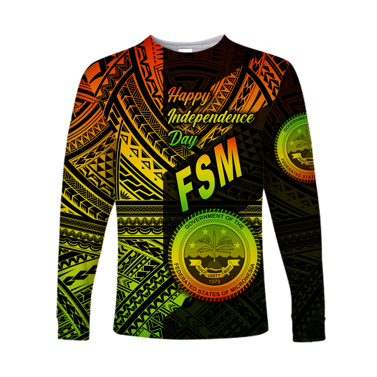 (Custom Personalised) Federated States of Micronesia Long Sleeve Shirt FSM Happy Independence Day Original Vibes - Reggae LT8 - Polynesian Pride