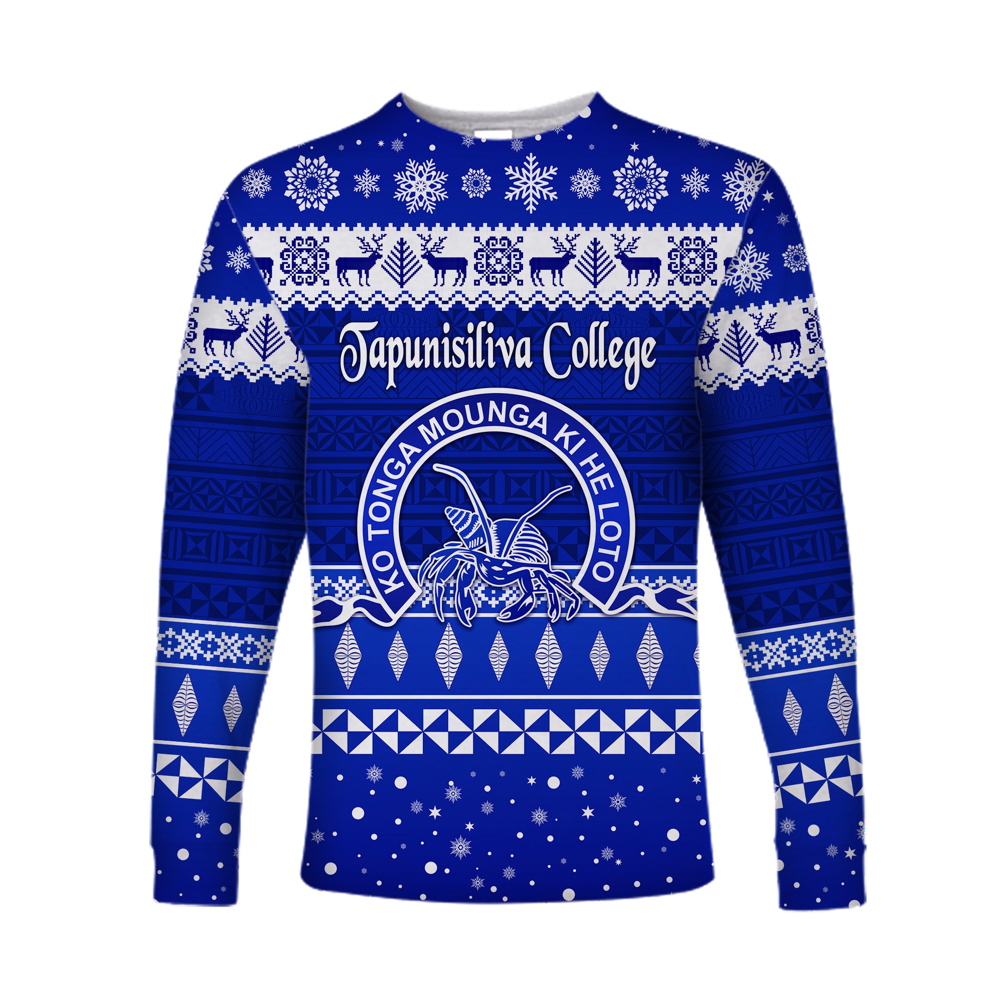 Tapunisiliva College Christmas Long Sleeve Shirt Simple Style LT8 Unisex Blue - Polynesian Pride