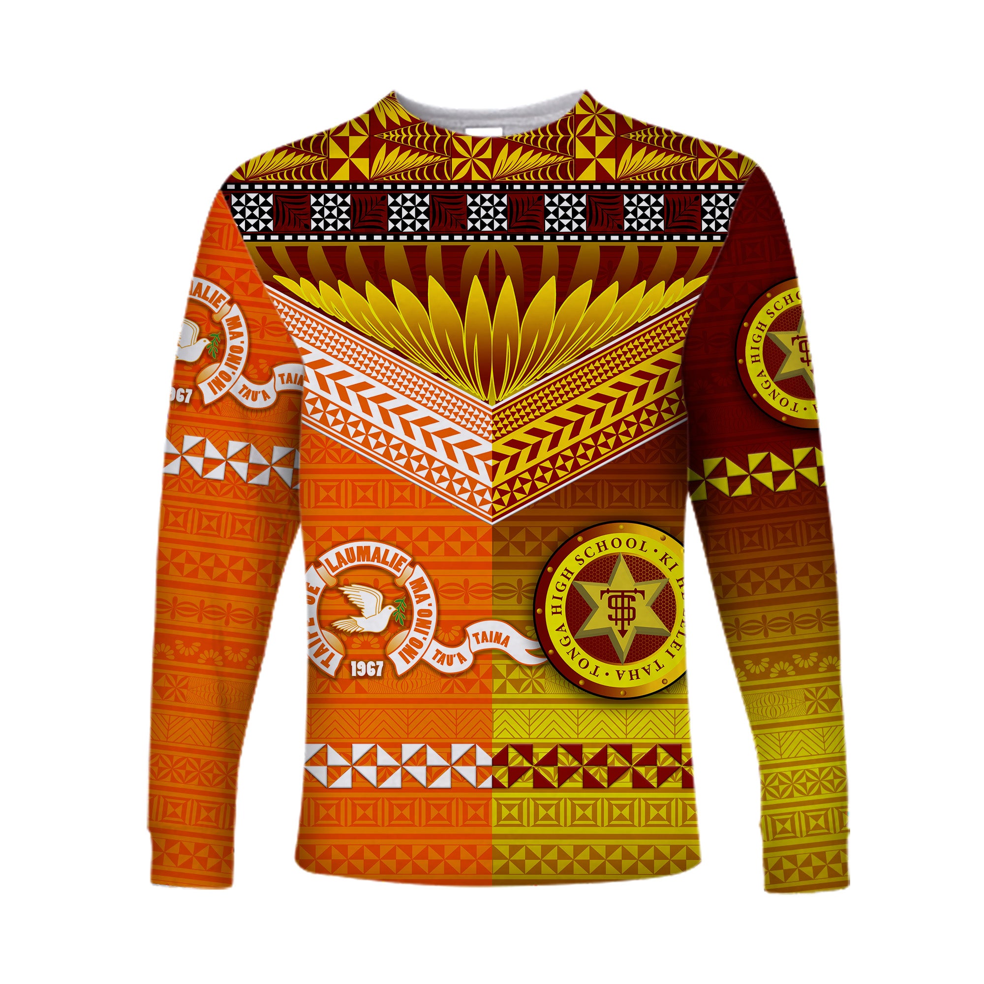 Tonga Tailulu College And Tonga High School Long Sleeve Shirt Together Original Style LT8 Unisex Orange - Polynesian Pride