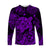 Hawaii Turtle Polynesian Long Sleeve Shirt Plumeria Flower Unique Style - Purple LT8 Unisex Purple - Polynesian Pride