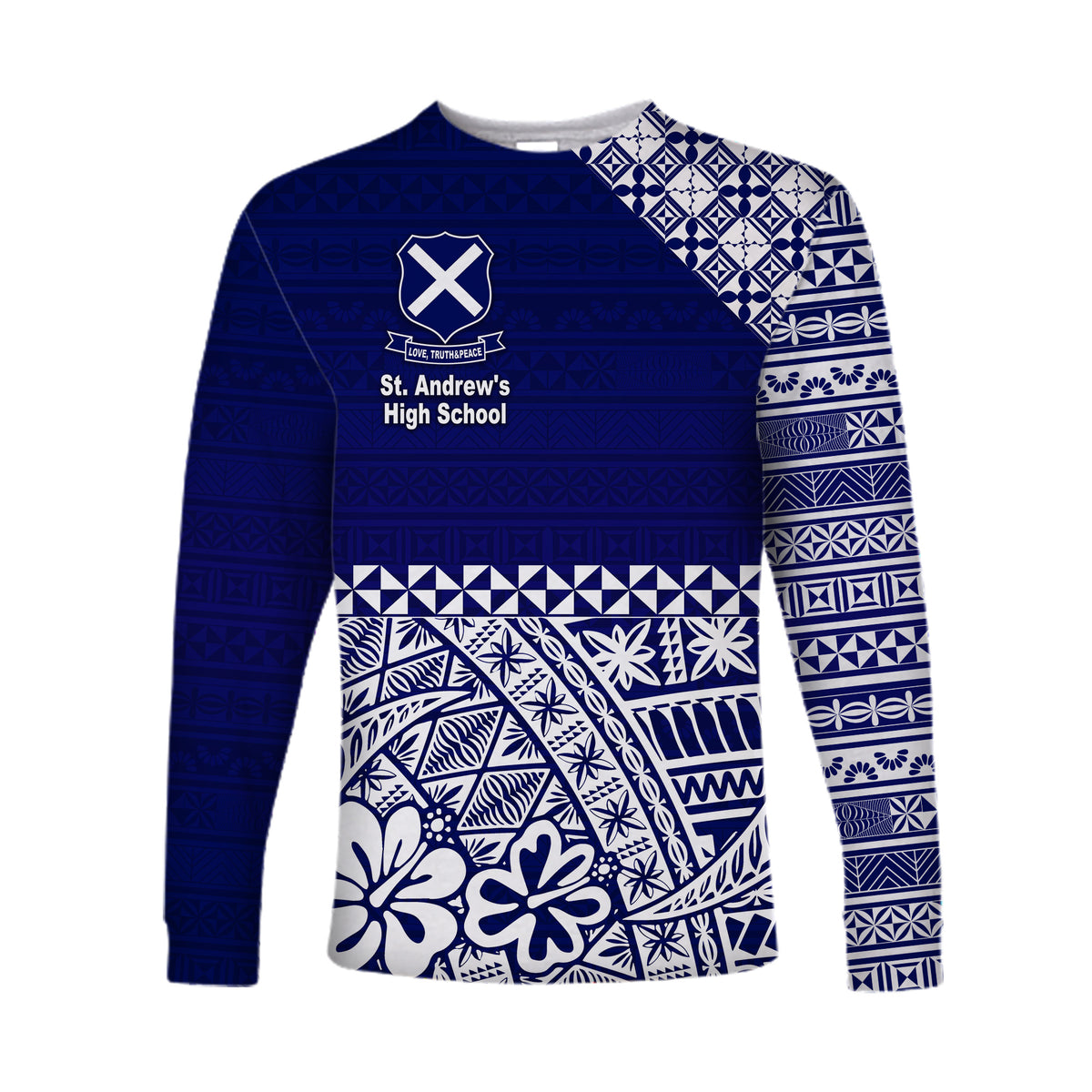 St. Andrew's High School Long Sleeve Shirt Tonga Kupesi Vibes LT8 - Polynesian Pride