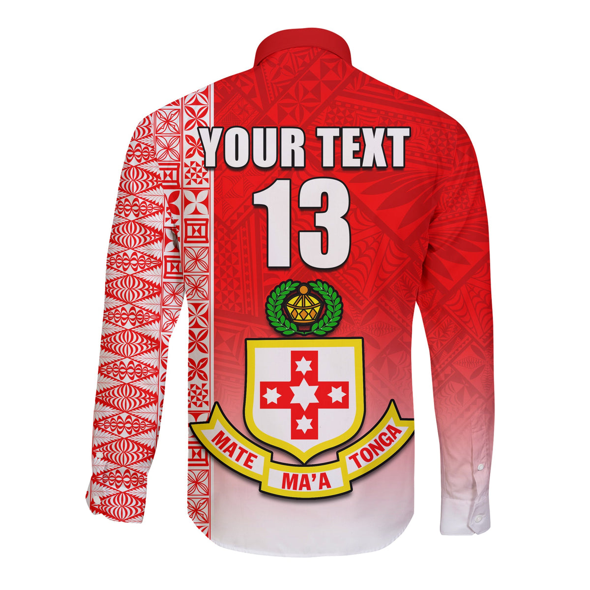 (Custom Text and Number) Kolisi Tonga College Atele Hawaii Long Sleeve Button Shirt Home of the Lions LT13 - Polynesian Pride