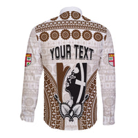 Custom Personalised Fiji Rugby Bati Long Sleeve Button Shirt Proud Tapa Pattern LT13 - Polynesian Pride