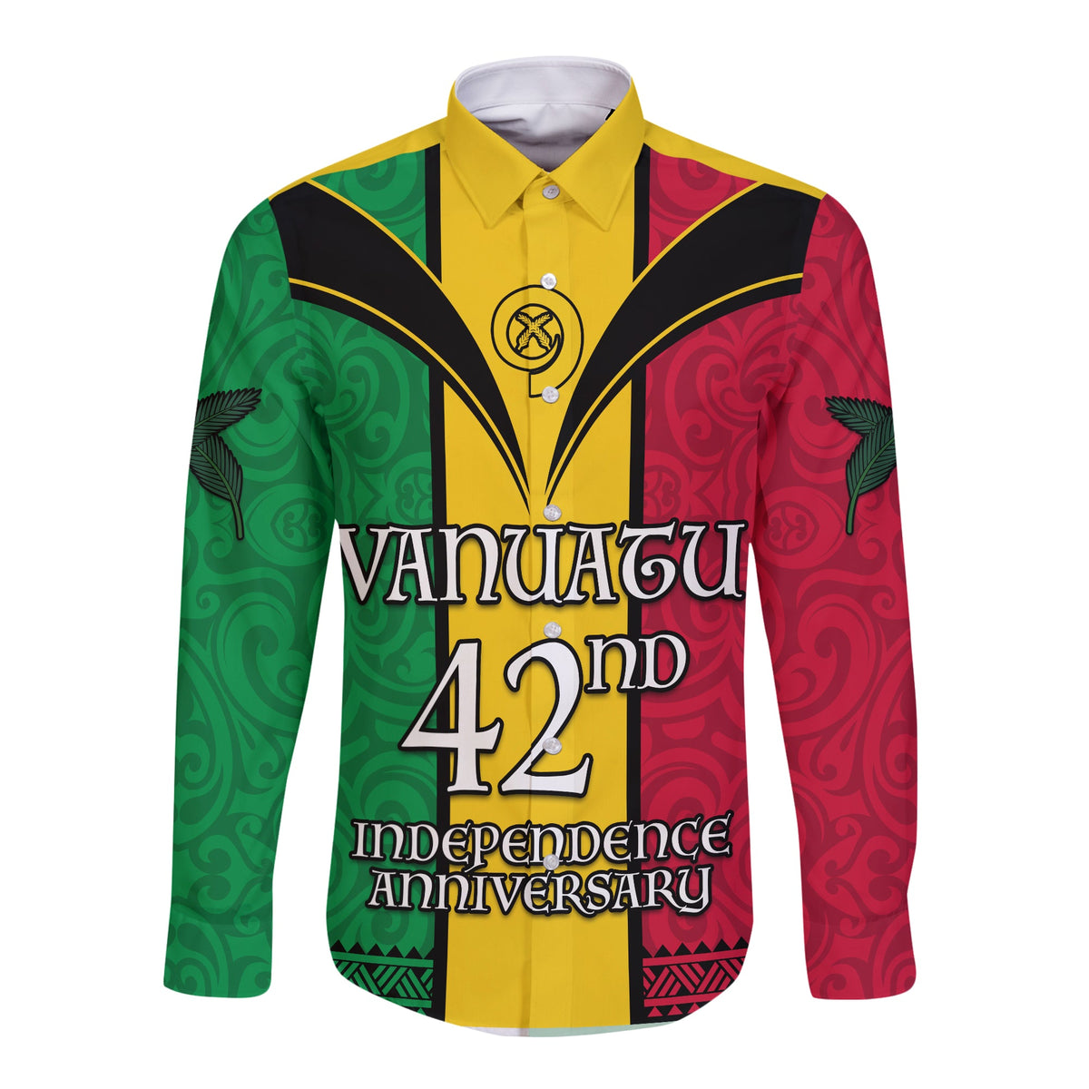 (Custom Text and Number) Vanuatu 1980 Long Sleeve Button Shirt Vanuatuan Independence Day LT13 - Polynesian Pride