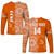 (Custom Text And Number) Tailulu Tonga College Long Sleeve Shirt Class Of Year Tongan Ngatu Pattern LT14 Unisex Orange - Polynesian Pride