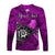 (Custom Personalised) The Shaka Hawaii Long Sleeve Shirt Tropical Flowers Purple Version LT13 - Polynesian Pride