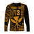 (Custom Text and Number) Hawaii Day Kakau Long Sleeve Shirt Proud To Be Hawaiian Gold King Kamehameha and Kanaka Maoli LT13 - Polynesian Pride