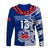 (Custom Text and Number) Toa Samoa Rugby Long Sleeve Shirt Siamupini Ula Fala Blue LT13 - Polynesian Pride