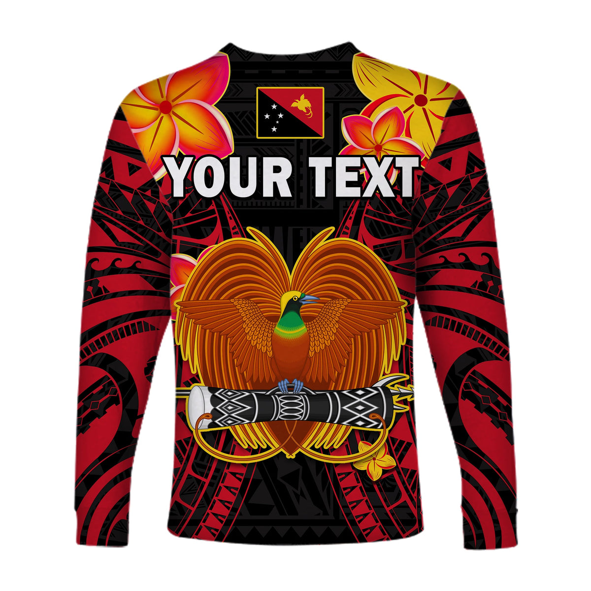 (Custom Personalised) Papua New Guinea Long Sleeve Shirt PNG Bird Of Paradise Polynesian Pattern LT14 - Polynesian Pride