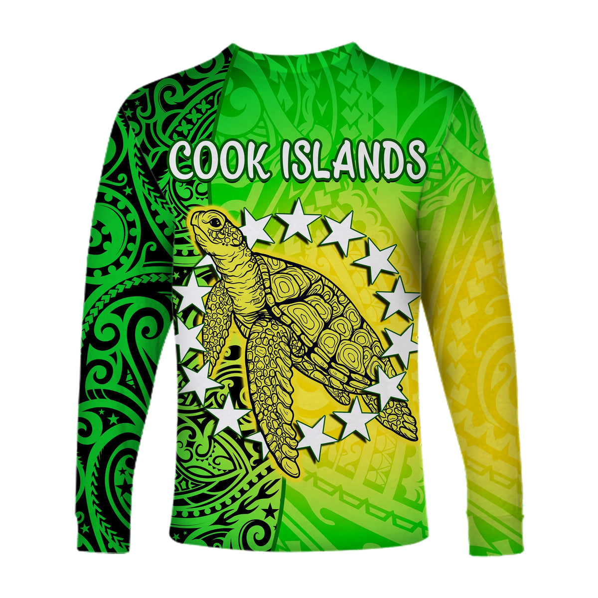 (Custom Personalised) Cook Islands Long Sleeve Shirt Cook Islands Coat Of Arms Turtle Polynesian LT14 - Polynesian Pride
