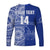 (Custom Text And Number) Tupou Tonga College Long Sleeve Shirt Class Of Year Tongan Ngatu Pattern LT14 - Polynesian Pride