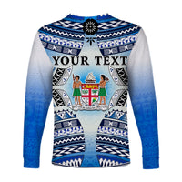 Custom Text And Number Fiji Long Sleeve Shirt Kaiviti Fijian Special Tapa Pattern LT14 - Polynesian Pride