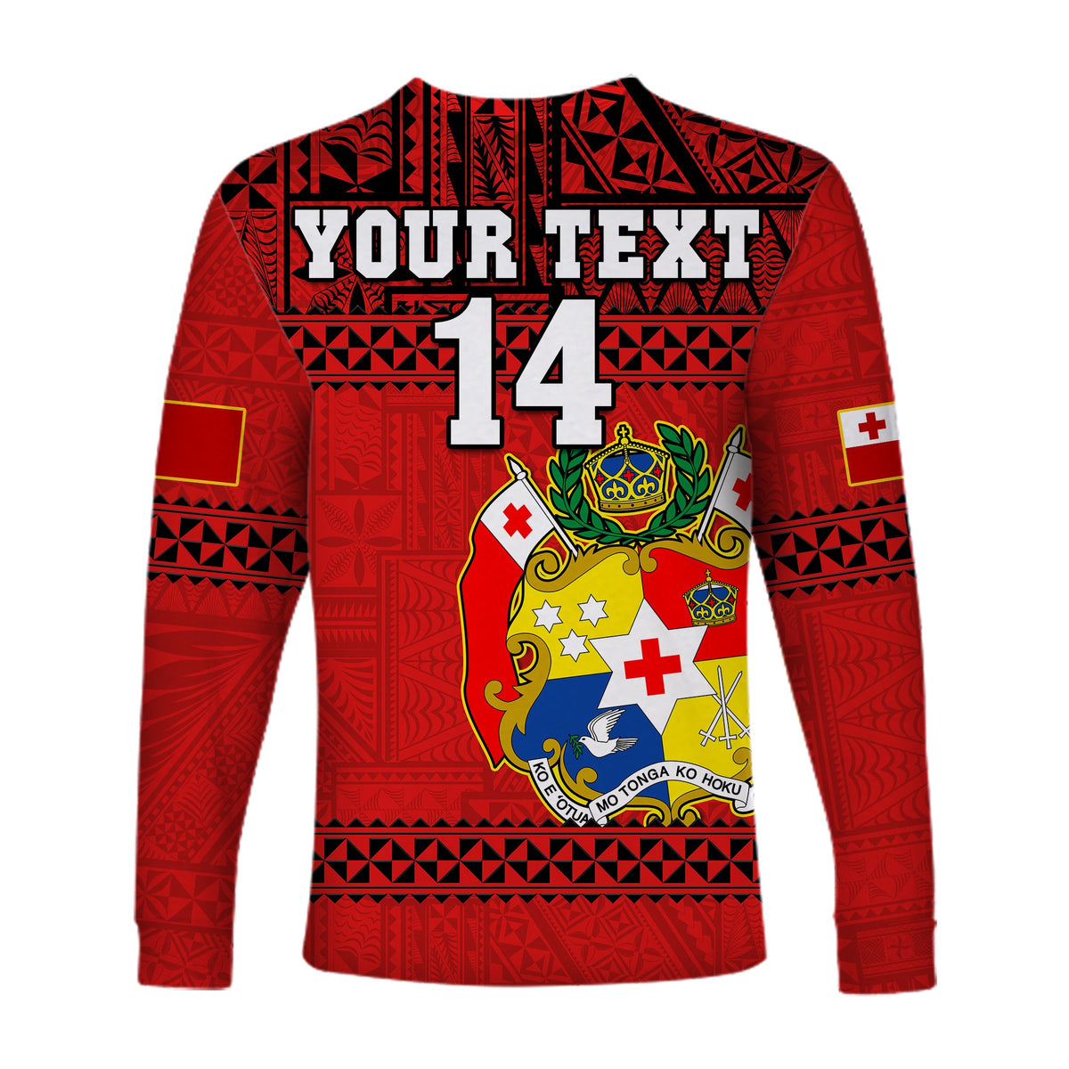 (Custom Text And Number) Tonga Rugby Long Sleeve Shirt Mate Maa Tonga Pacific Ngatu Black LT14 - Polynesian Pride