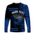 (Custom Personalised) Hawaii Long Sleeve Shirt Kakau Warrior Helmet Gradient Blue Polynesian LT14 - Polynesian Pride
