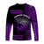 Hawaii Long Sleeve Shirt Kakau Warrior Helmet Gradient Purple Polynesian LT14 - Polynesian Pride