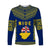 Niue Long Sleeve Shirt Happy Constitution Day Niuean Hiapo Crab With Map LT14 Unisex Blue - Polynesian Pride