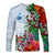 Fiji Long Sleeve Shirt Proud Fijian Tapa mix Tagimoucia Flowers LT13 Unisex White - Polynesian Pride