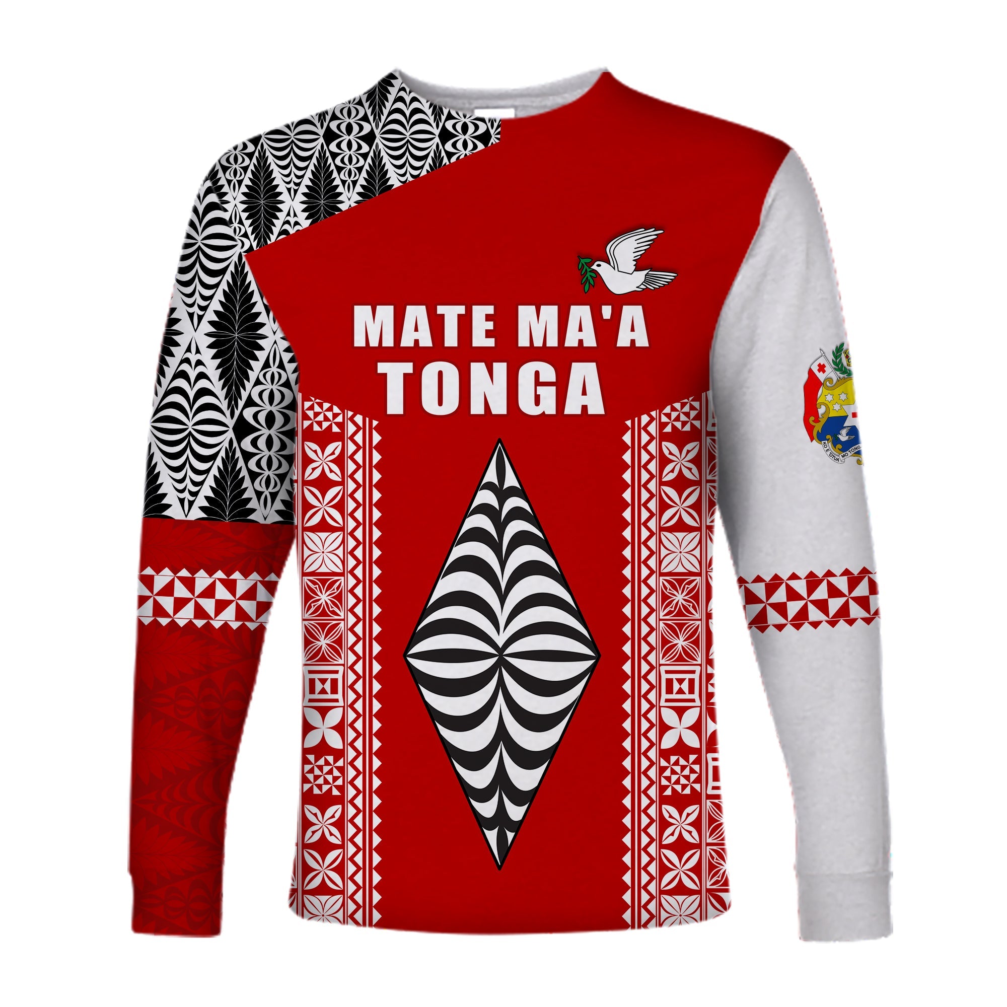 Tonga Rugby Long Sleeve Shirt - Mate Ma'a Tonga LT13 Unisex Red - Polynesian Pride