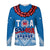 Toa Samoa Rugby Long Sleeve Shirt Manu Siva Tau Style Ulafala LT13 Unisex Blue - Polynesian Pride