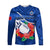 Samoa Rugby Long Sleeve Shirt Manu Samoa Polynesian Hibiscus Blue Style LT14 Unisex Blue - Polynesian Pride