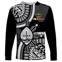 (Custom Personalised) Guam and Philippines Long Sleeve Shirt Guaman Filipinas Together Black LT14 Unisex Black - Polynesian Pride