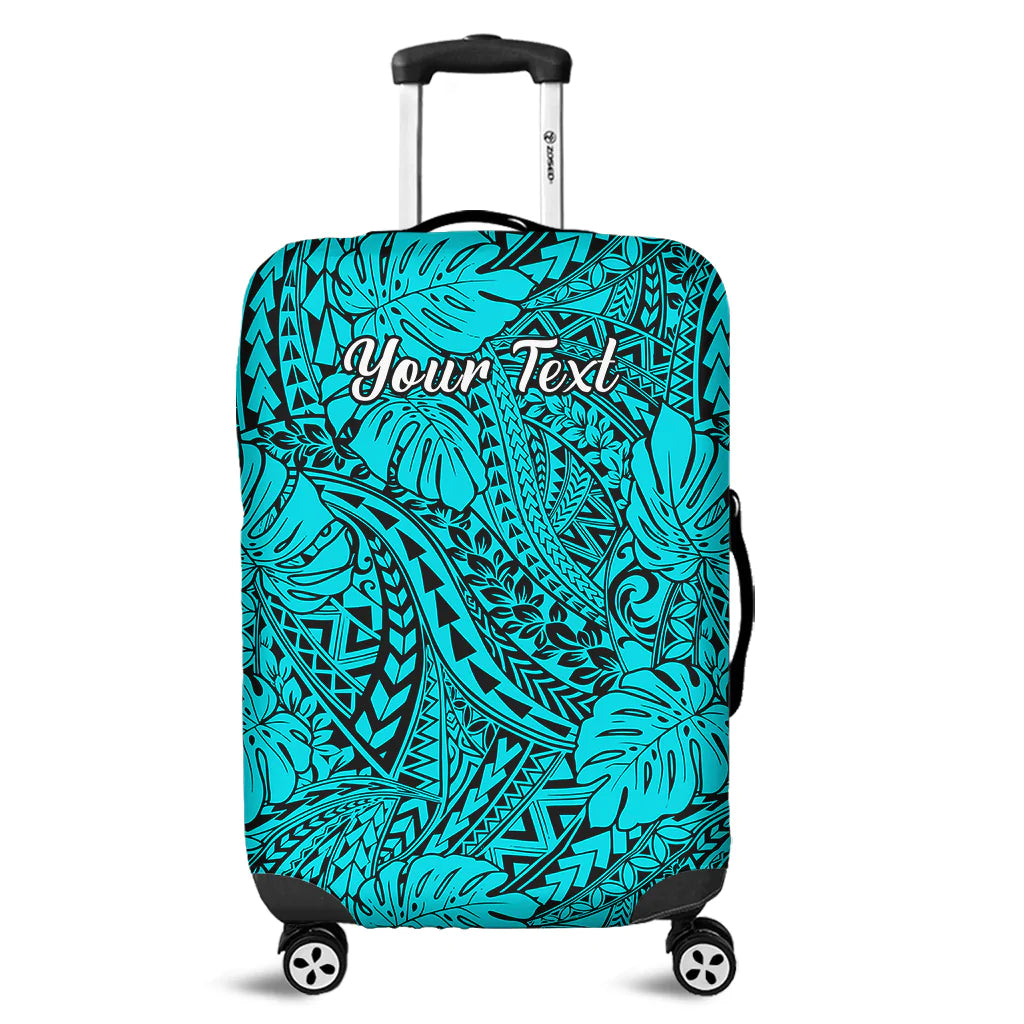 (Custom Personalised) Hawaii Luggage Cover Polynesian Tribal Art Ver.01 LT14 Turquoise - Polynesian Pride