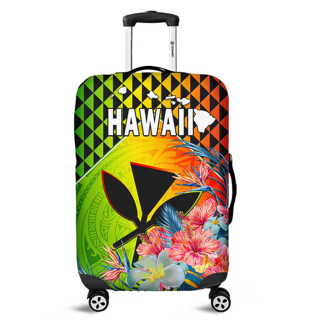 Hawaii Luggage Cover Hawaiian Tribal Kanaka Maoli Hibiscus LT14 Reggae - Polynesian Pride